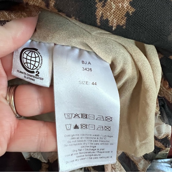 Ganni EUC Women’s Animal Print Sheer Ruched Top size XL - Picture 6 of 11